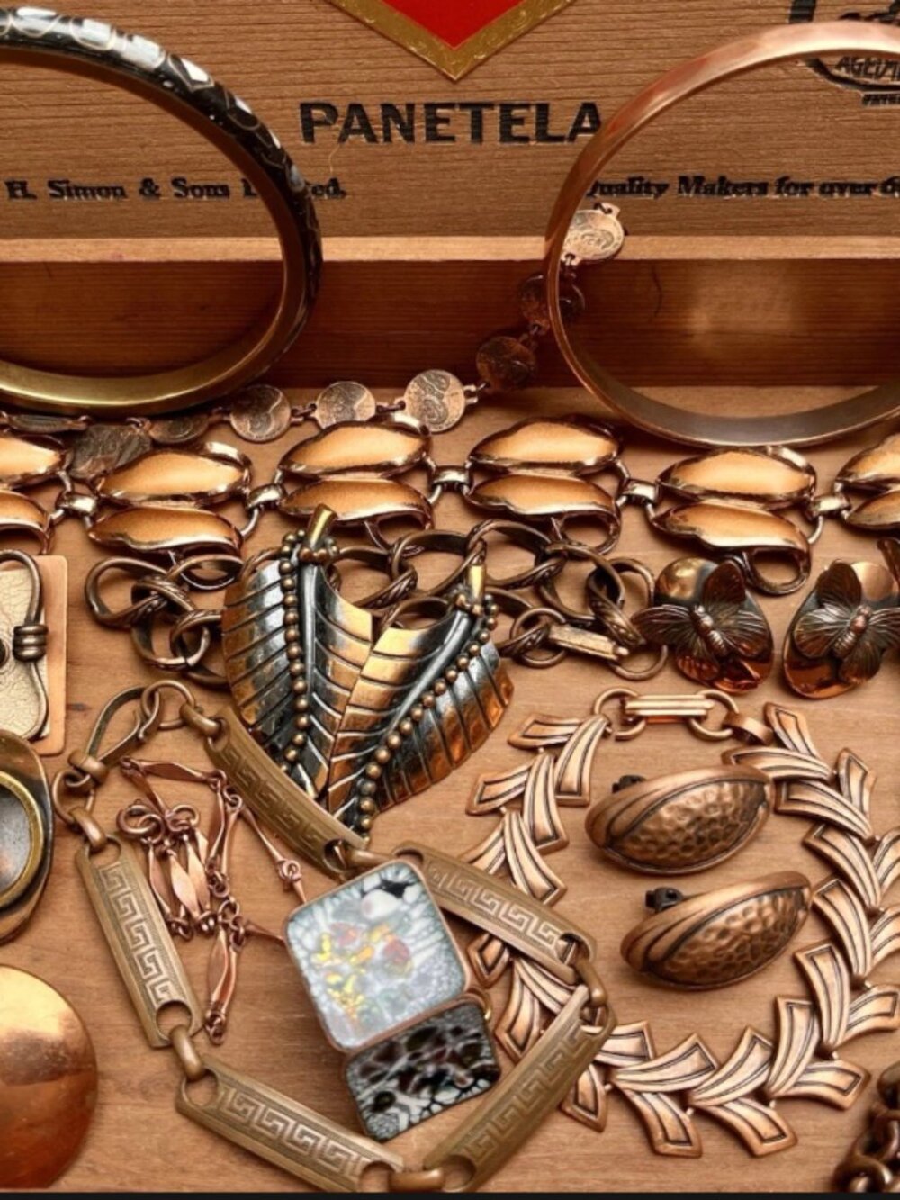 Large Mixed Copper & Bronze-Tone Statement Jewelry Lot – Necklaces, Bracelets...